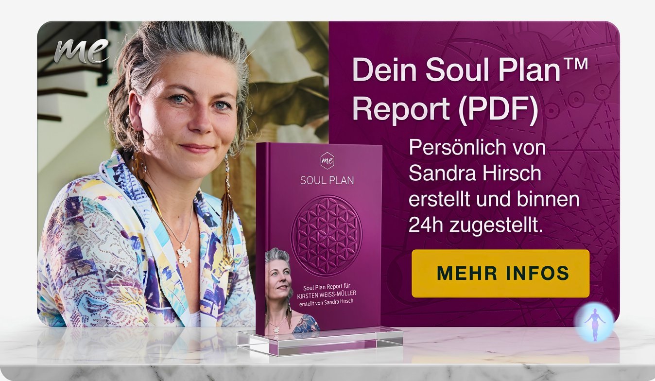 Sandra Hirsch, zertifizierte Soul Plan Practitionerin, mit dem Soul Plan Report Cover